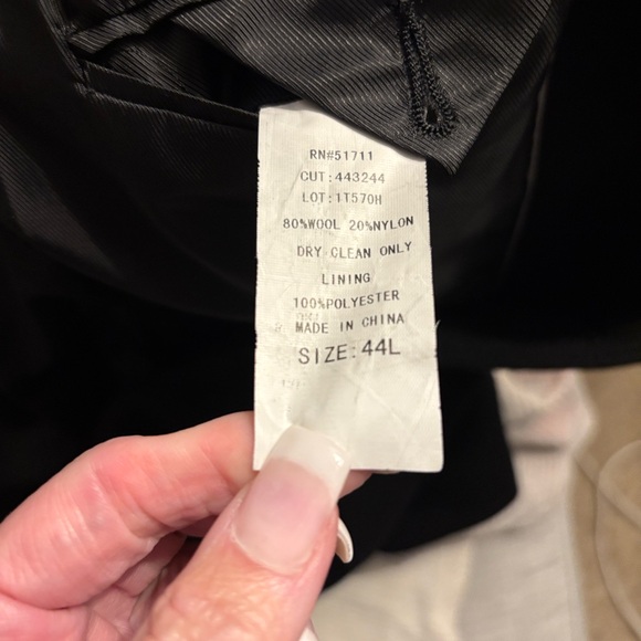 Chaps Men’s 44L Wool Blend Overcoat – Black, Classic 3-Button Long Coat - Picture 4 of 10